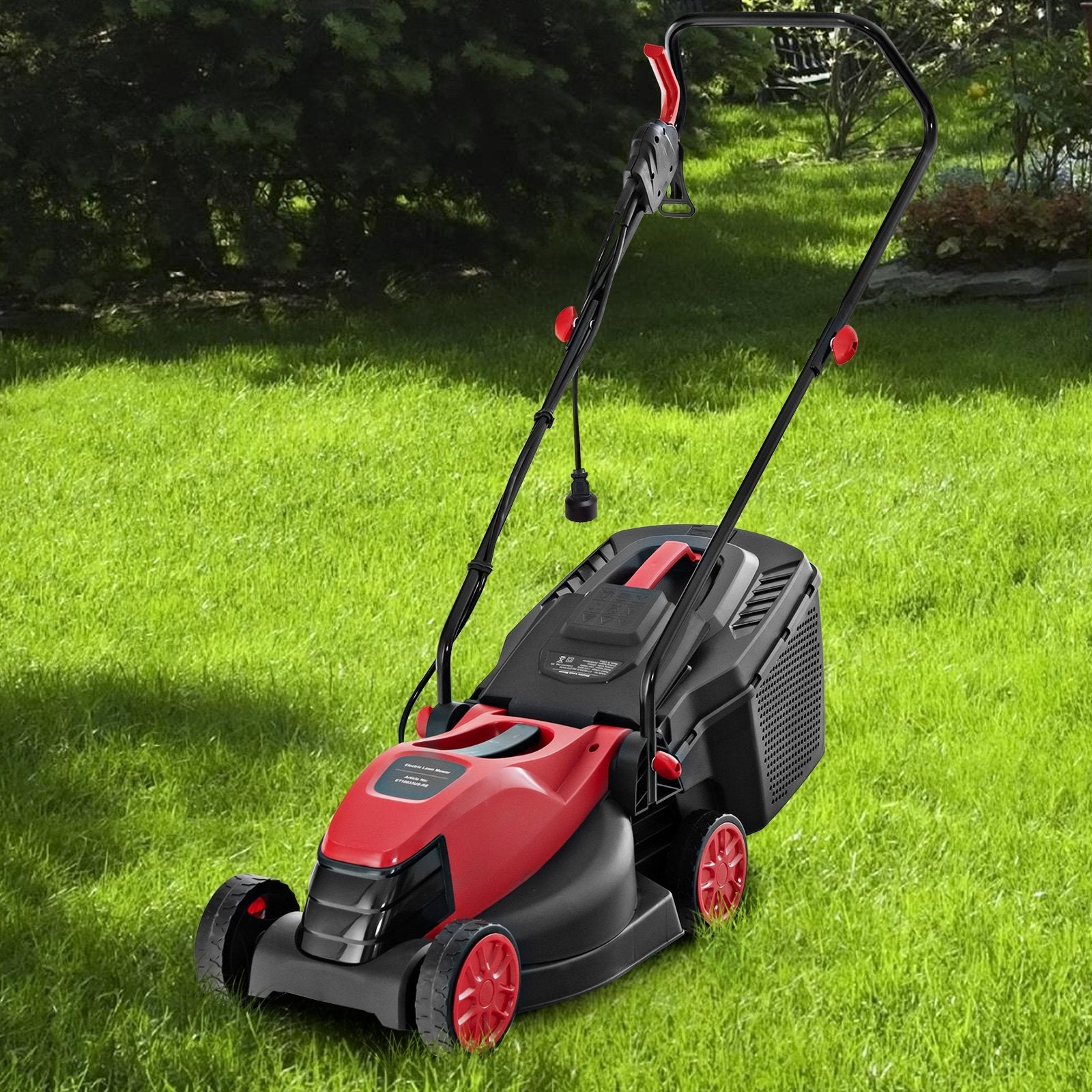 10 AMP 13 Inch Electric Corded Lawn Mower with Collection Box, Red Garden Tools   at Gallery Canada