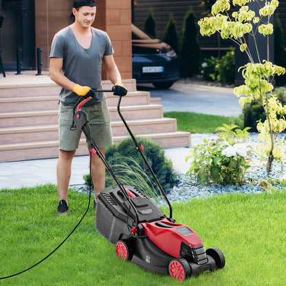 10 AMP 13 Inch Electric Corded Lawn Mower with Collection Box, Red Garden Tools   at Gallery Canada