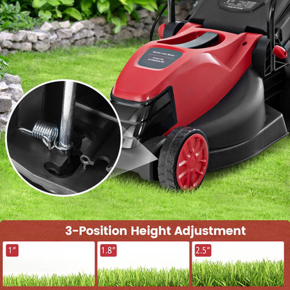 10 AMP 13 Inch Electric Corded Lawn Mower with Collection Box, Red Garden Tools   at Gallery Canada