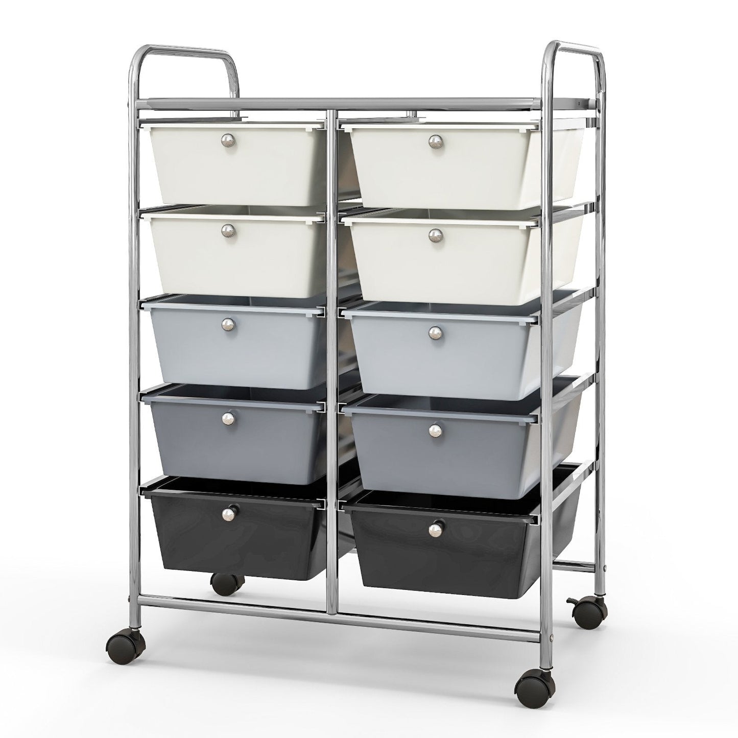 10-Drawer Rolling Storage Cart, Beige & Gray File Cabinets   at Gallery Canada