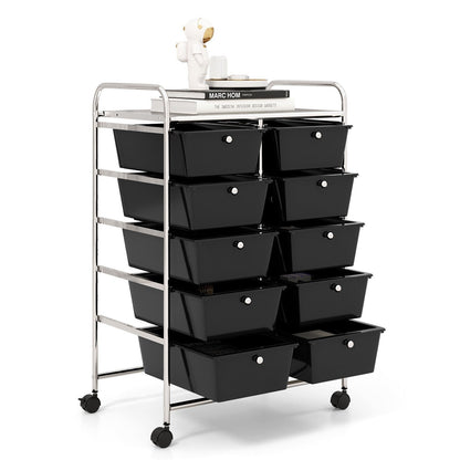 10-Drawer Rolling Storage Cart, Black File Cabinets   at Gallery Canada