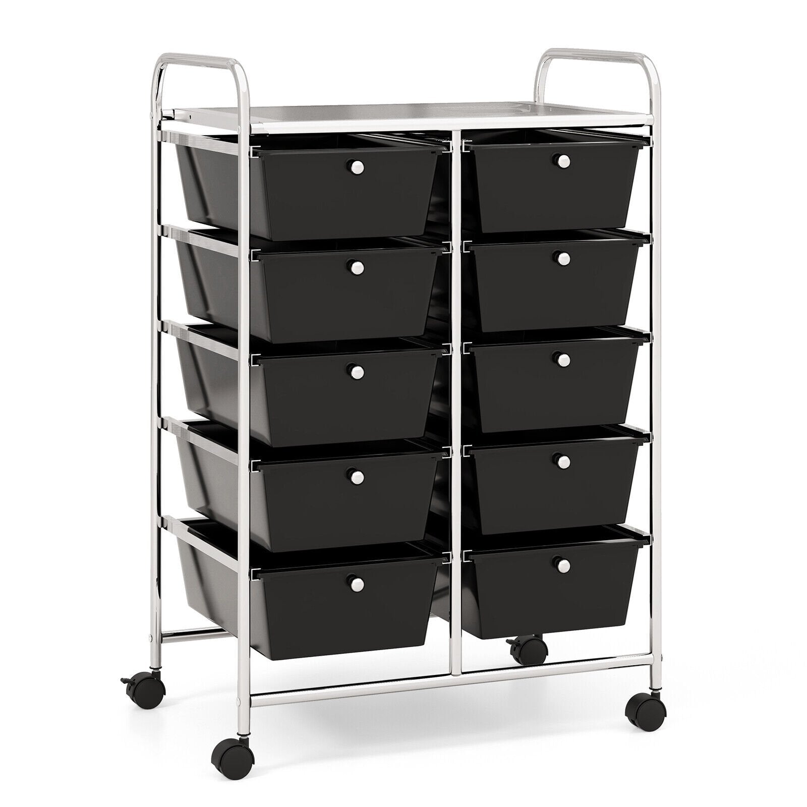 10-Drawer Rolling Storage Cart, Black File Cabinets   at Gallery Canada