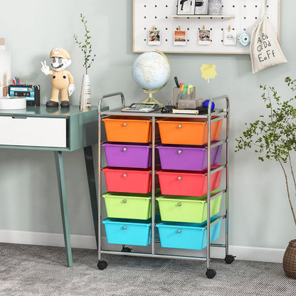 10-Drawer Rolling Storage Cart, Deep Multicolor File Cabinets   at Gallery Canada