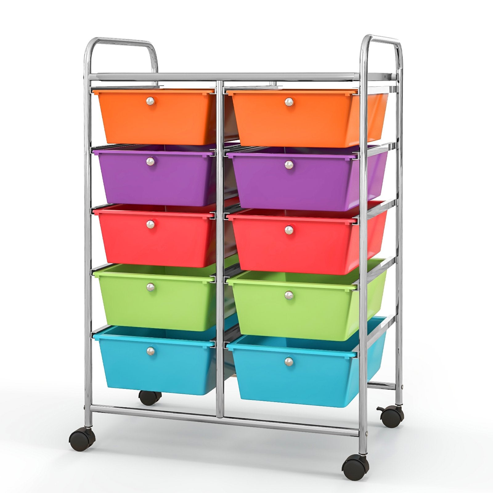 10-Drawer Rolling Storage Cart, Deep Multicolor File Cabinets   at Gallery Canada