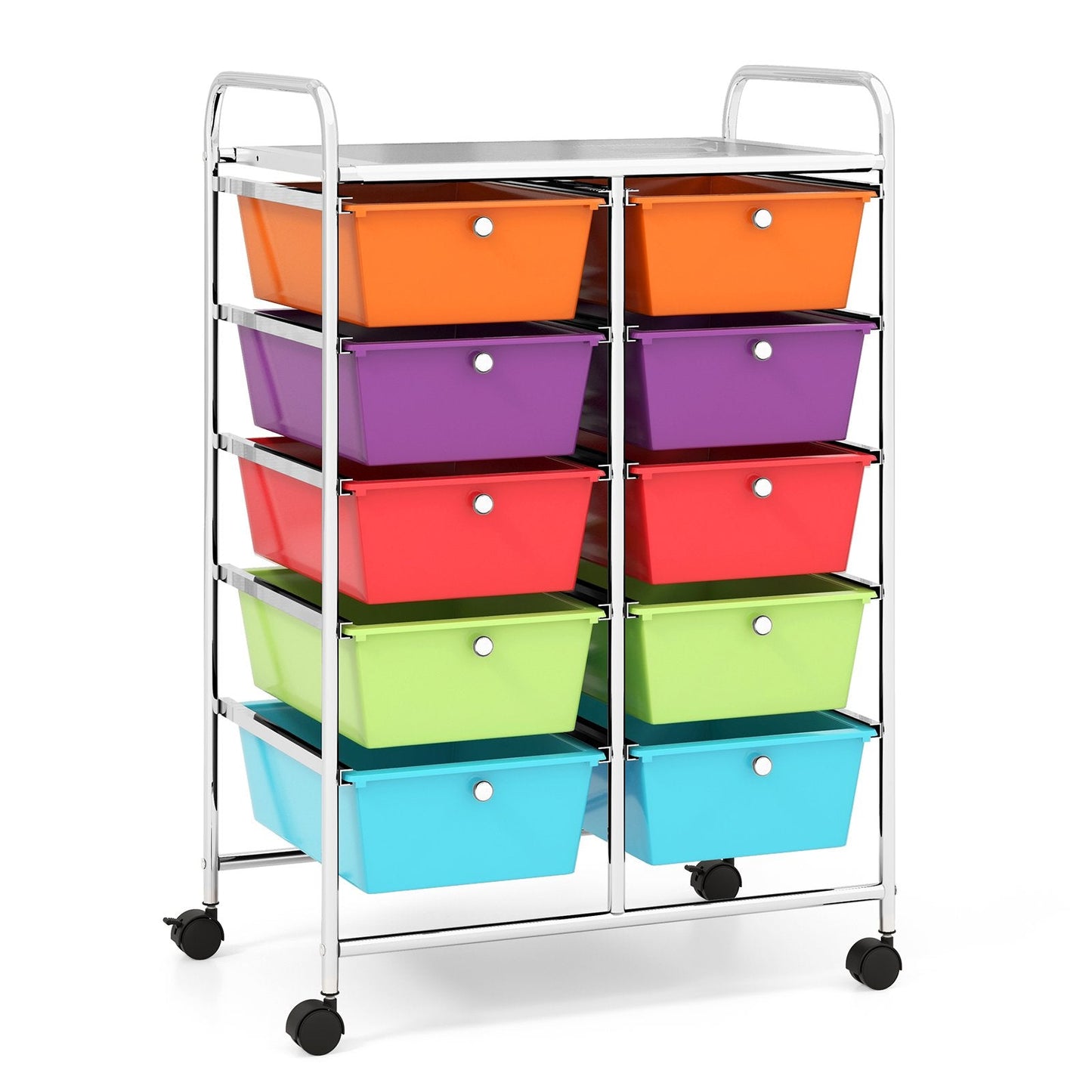 10-Drawer Rolling Storage Cart, Deep Multicolor File Cabinets   at Gallery Canada