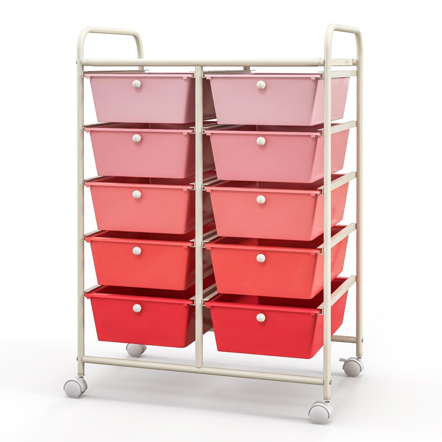 10-Drawer Rolling Storage Cart, Gradient Pink File Cabinets   at Gallery Canada