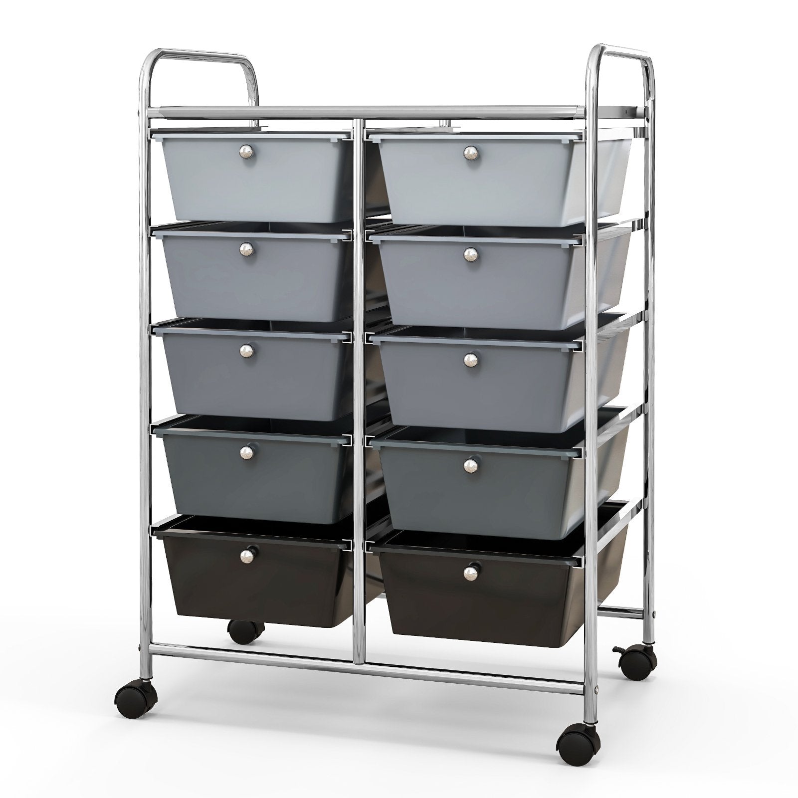 10-Drawer Rolling Storage Cart, Gray File Cabinets   at Gallery Canada