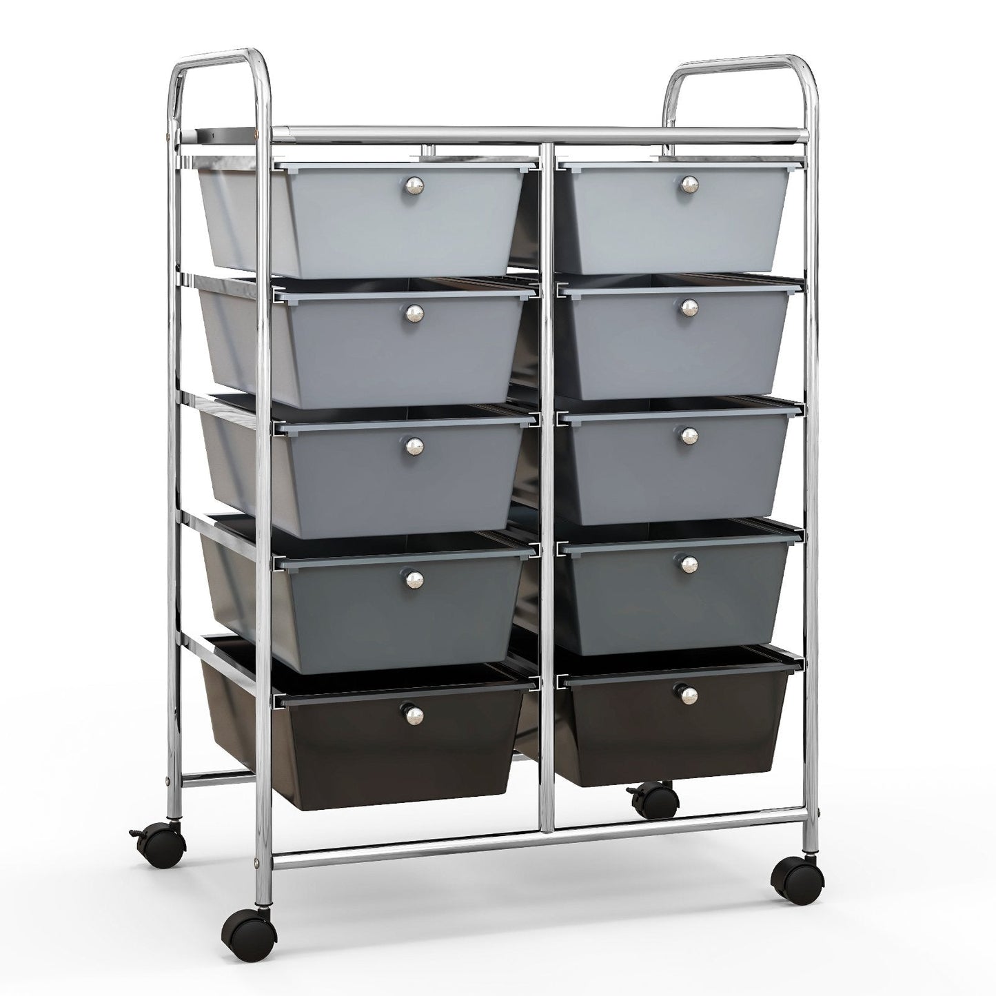 10-Drawer Rolling Storage Cart, Gray File Cabinets   at Gallery Canada