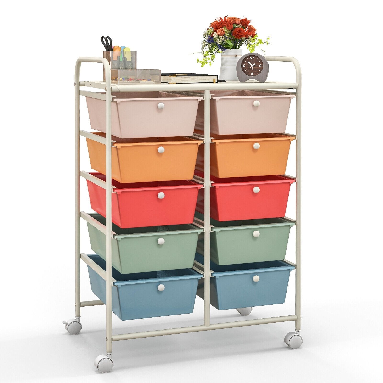 10-Drawer Rolling Storage Cart, Multicolor File Cabinets   at Gallery Canada