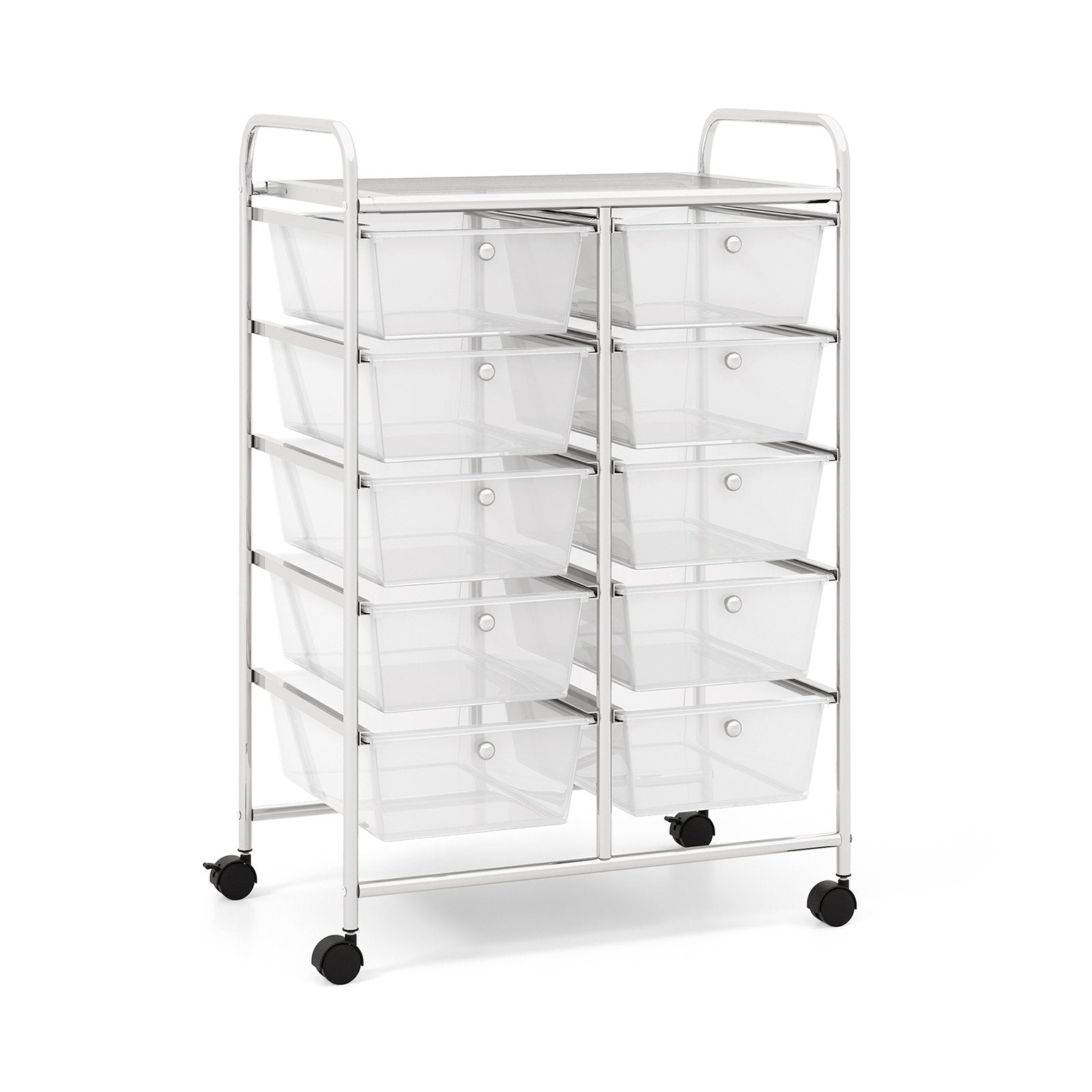 10-Drawer Rolling Storage Cart, Transparent File Cabinets   at Gallery Canada