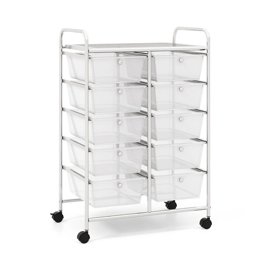 10-Drawer Rolling Storage Cart, Transparent File Cabinets   at Gallery Canada