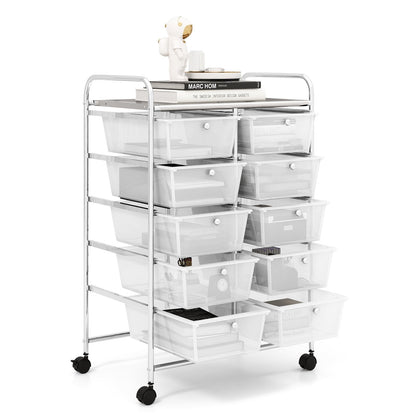 10-Drawer Rolling Storage Cart, Transparent File Cabinets   at Gallery Canada