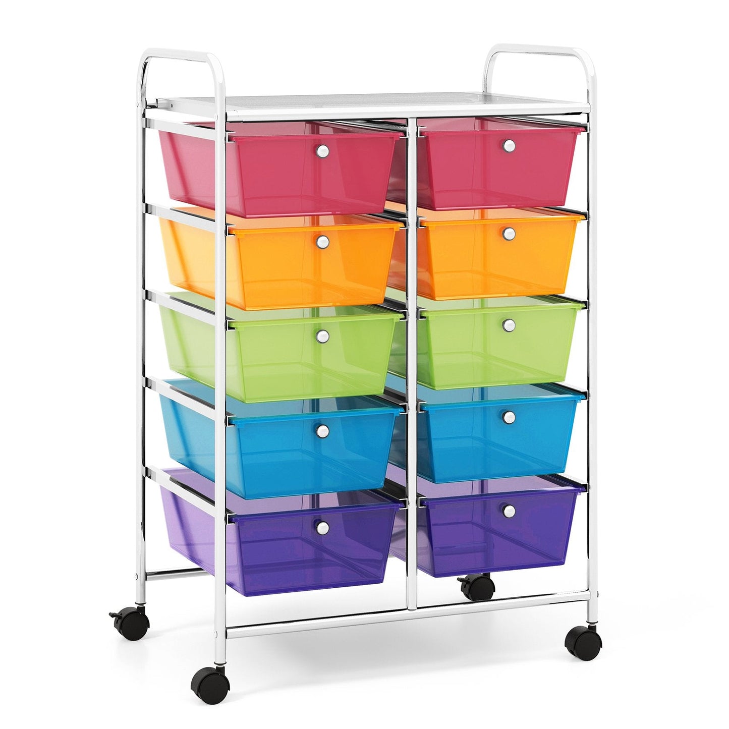 10-Drawer Rolling Storage Cart, Transparent Multicolor File Cabinets   at Gallery Canada