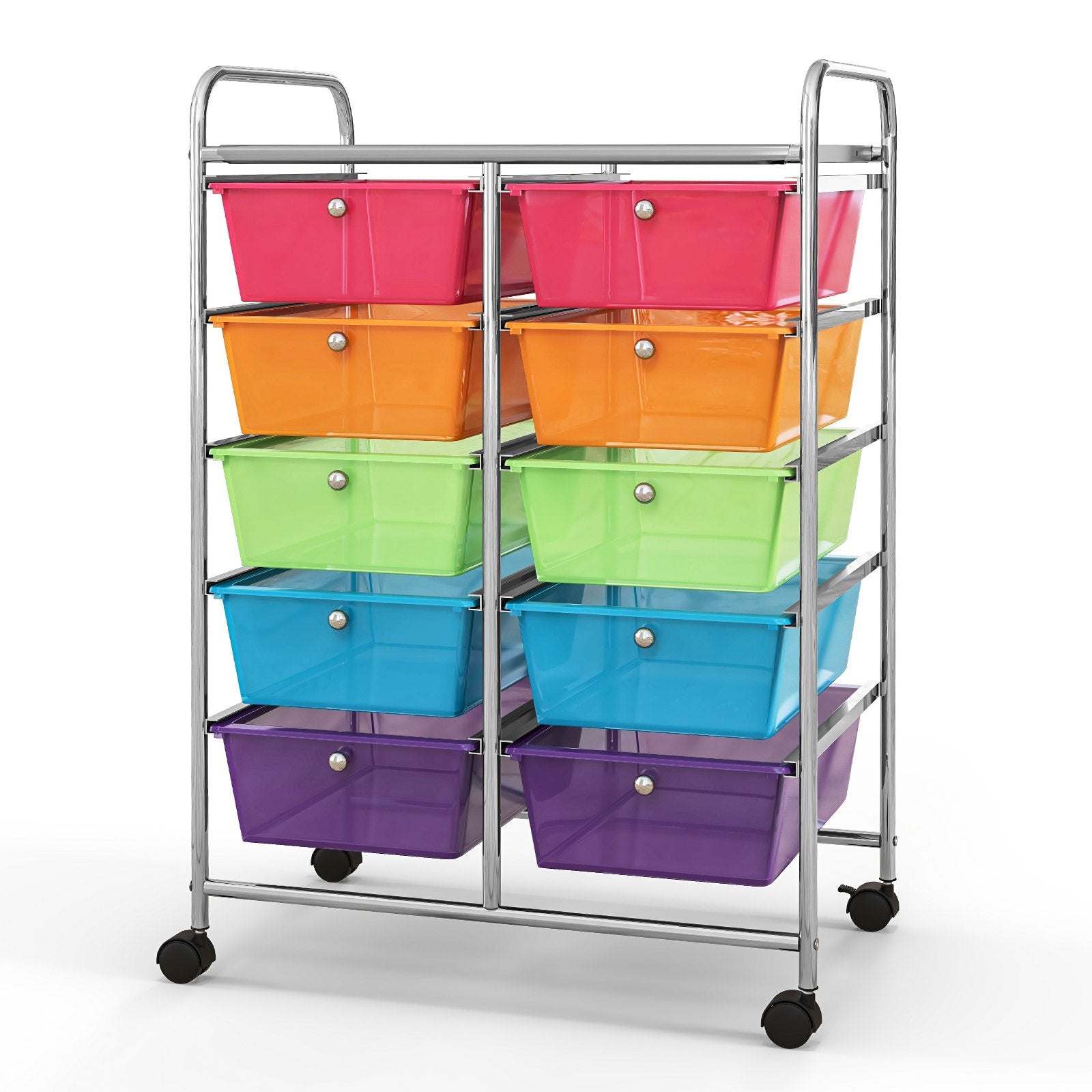 10-Drawer Rolling Storage Cart, Transparent Multicolor File Cabinets   at Gallery Canada