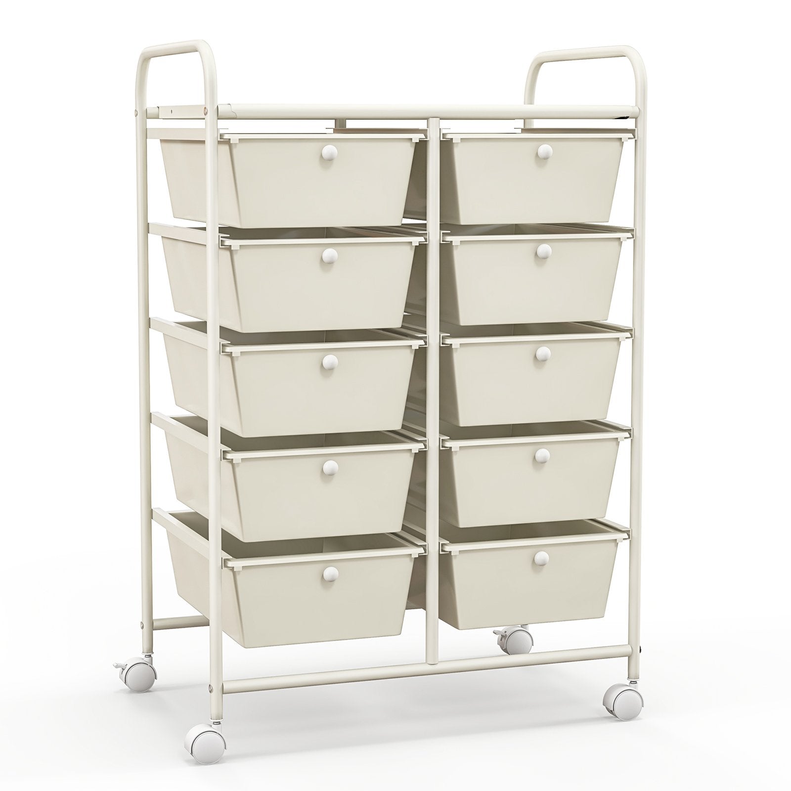 10-Drawer Rolling Storage Cart, White File Cabinets   at Gallery Canada