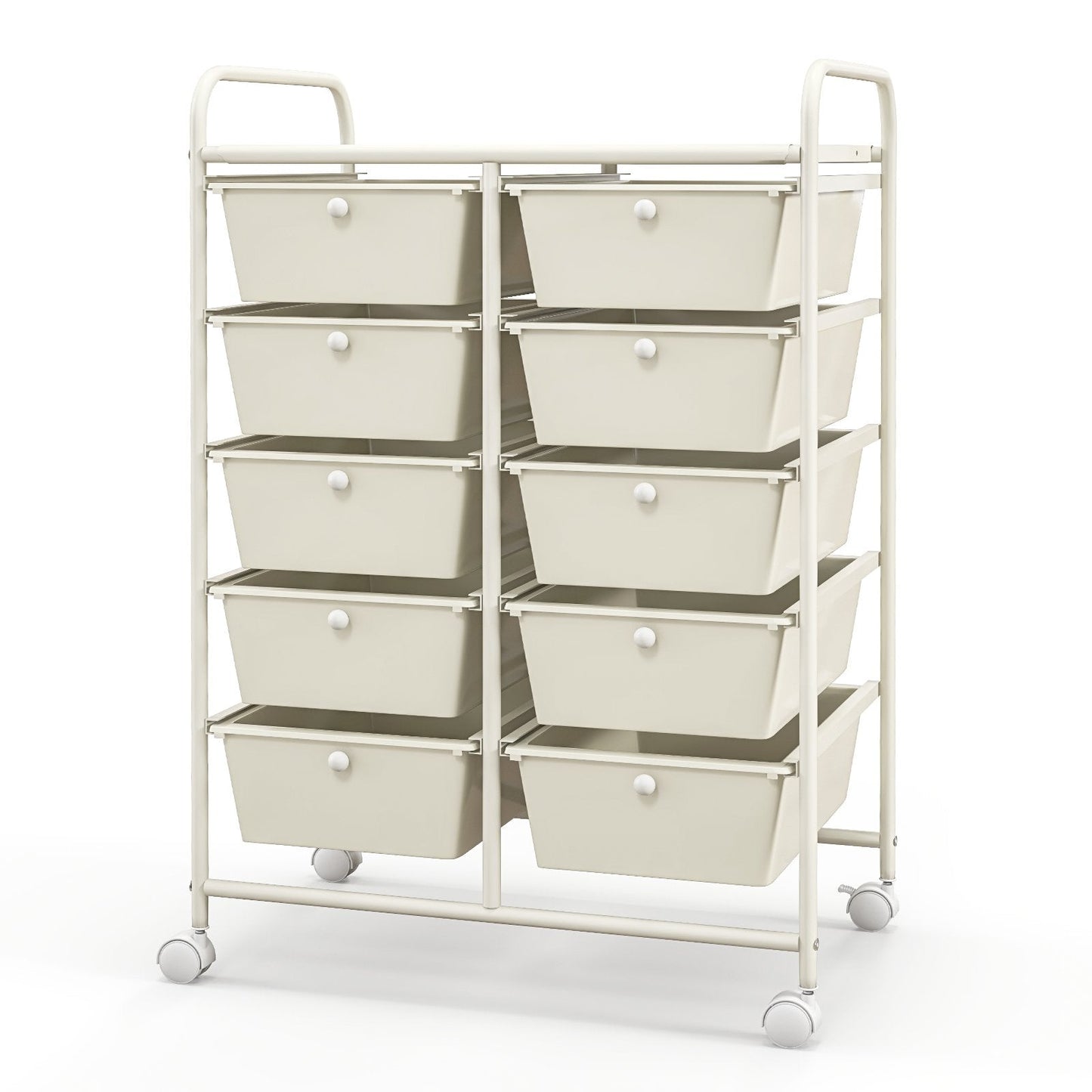 10-Drawer Rolling Storage Cart, White File Cabinets   at Gallery Canada