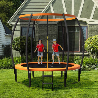 10 Feet ASTM Approved Recreational Trampoline with Ladder, Orange Trampolines   at Gallery Canada