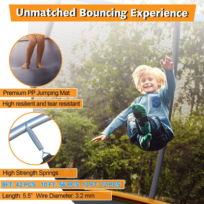 10 Feet ASTM Approved Recreational Trampoline with Ladder, Orange Trampolines   at Gallery Canada