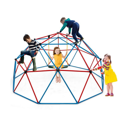 10 Feet Dome Climber with Swing and 800 Lbs Load Capacity, Red Climbers & Slides   at Gallery Canada