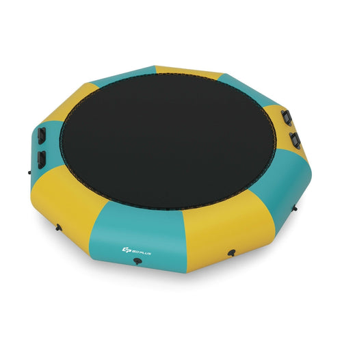 10 Feet Inflatable Splash Padded Water Bouncer Trampoline, Yellow