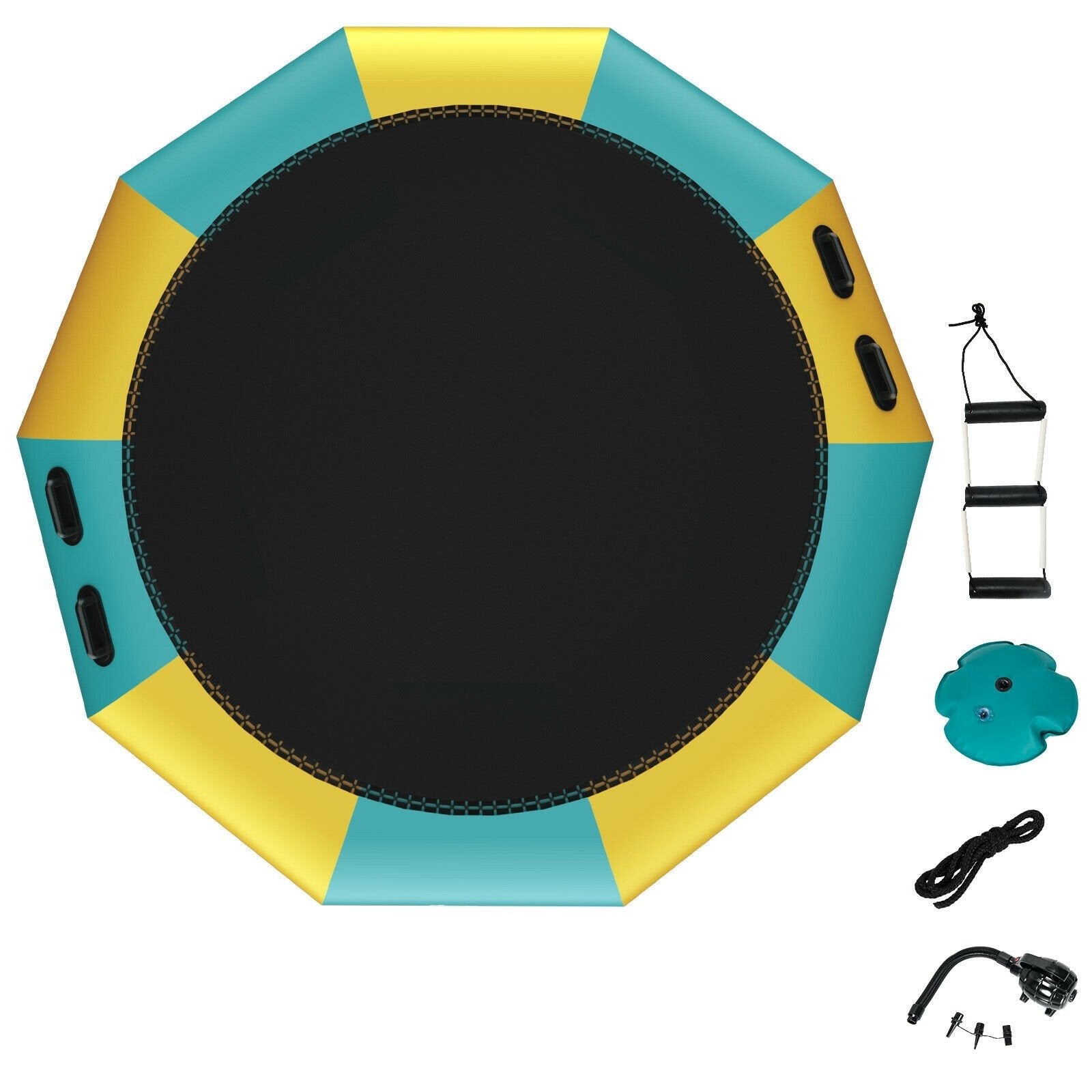 10 Feet Inflatable Splash Padded Water Bouncer Trampoline, Yellow Trampolines   at Gallery Canada