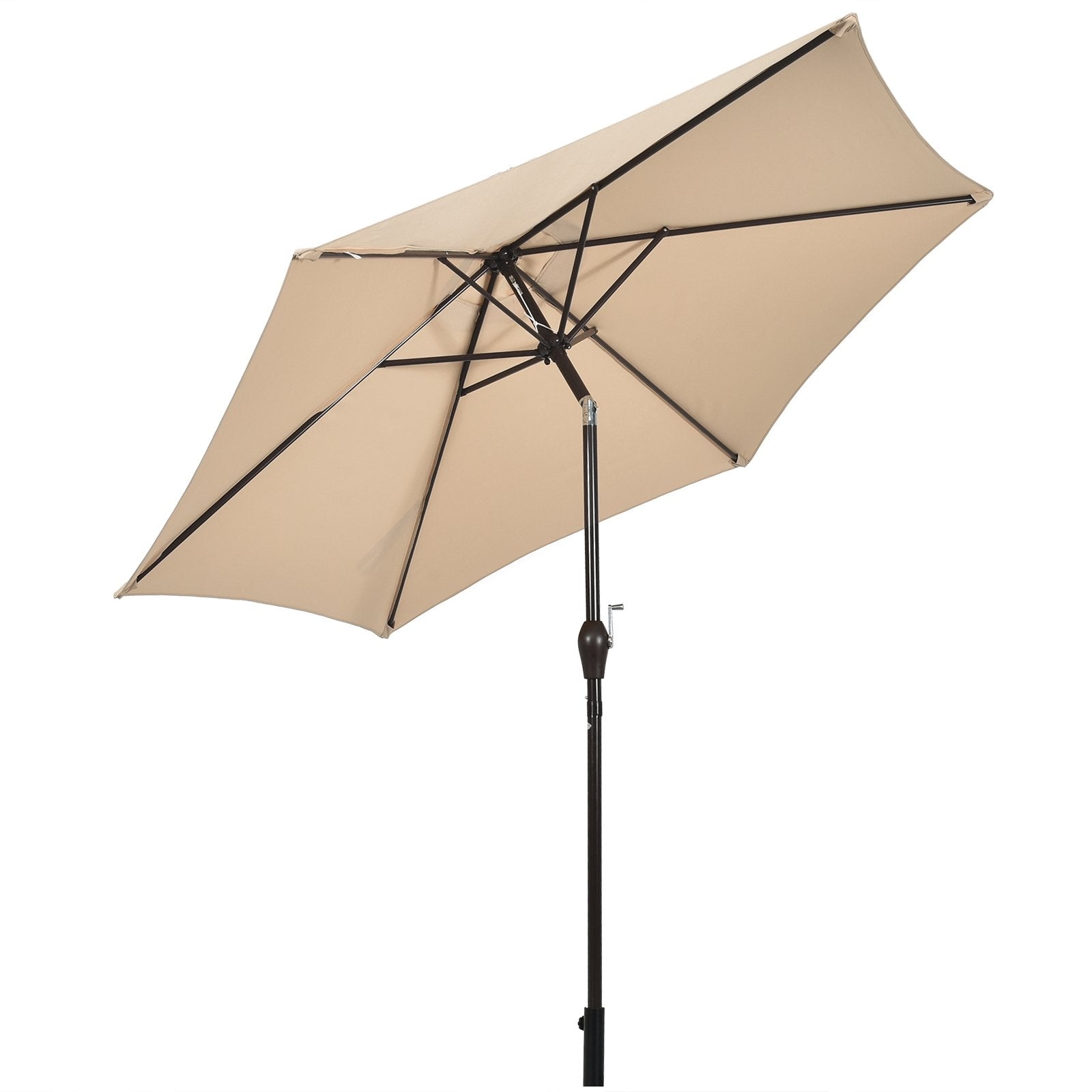 10 Feet Outdoor Patio Umbrella with Tilt Adjustment and Crank-beige, Beige Outdoor Umbrellas   at Gallery Canada