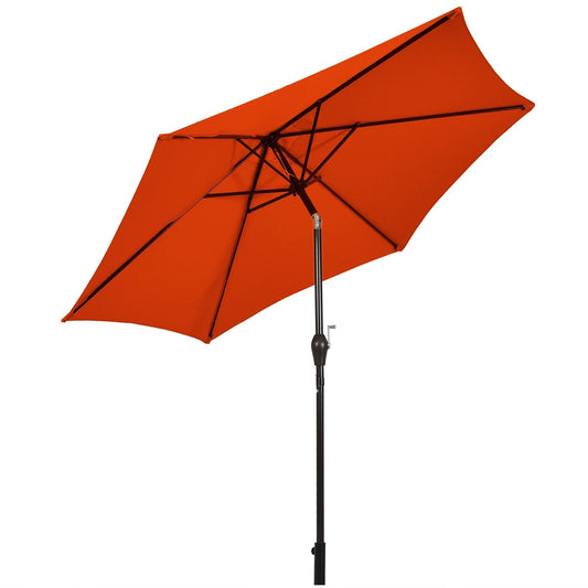 10 Feet Outdoor Patio Umbrella with Tilt Adjustment and Crank, Orange Outdoor Umbrellas   at Gallery Canada