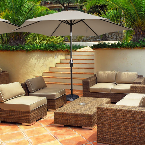 10 Feet Outdoor Patio Umbrella with Tilt Adjustment and Crank, Tan