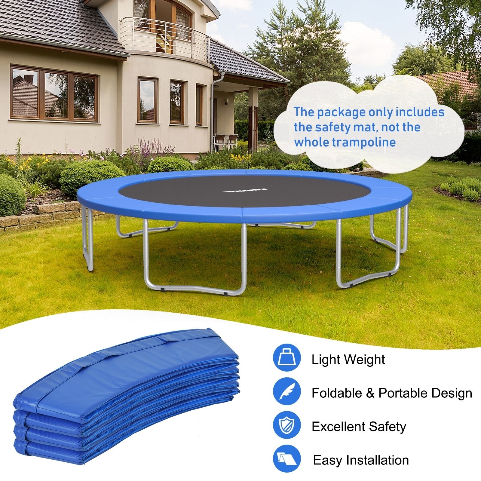 10 Feet Universal Spring Cover Trampoline Replacement Safety Pad, Blue Trampoline Accessories   at Gallery Canada