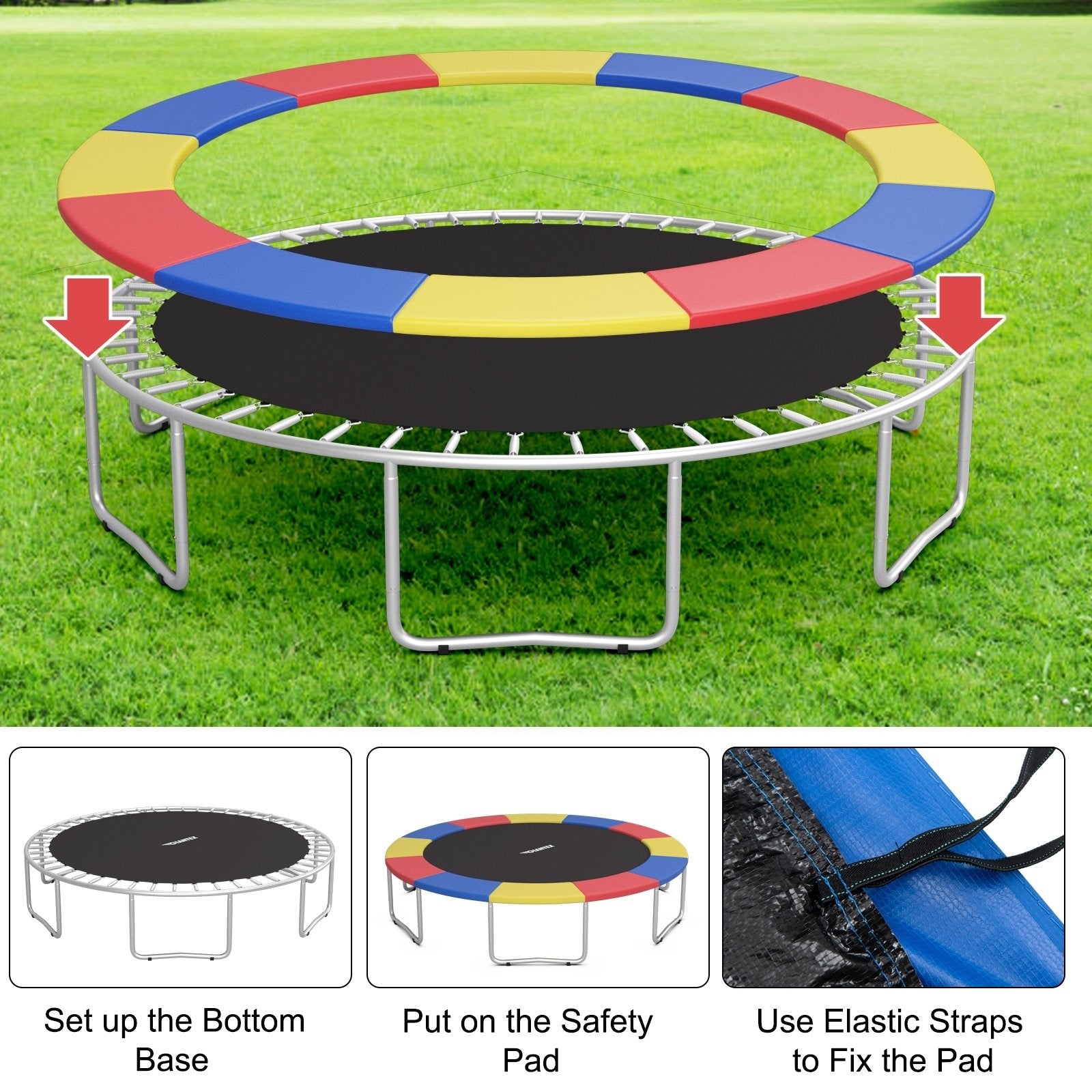 10 Feet Universal Spring Cover Trampoline Replacement Safety Pad, Multicolor Trampoline Accessories   at Gallery Canada