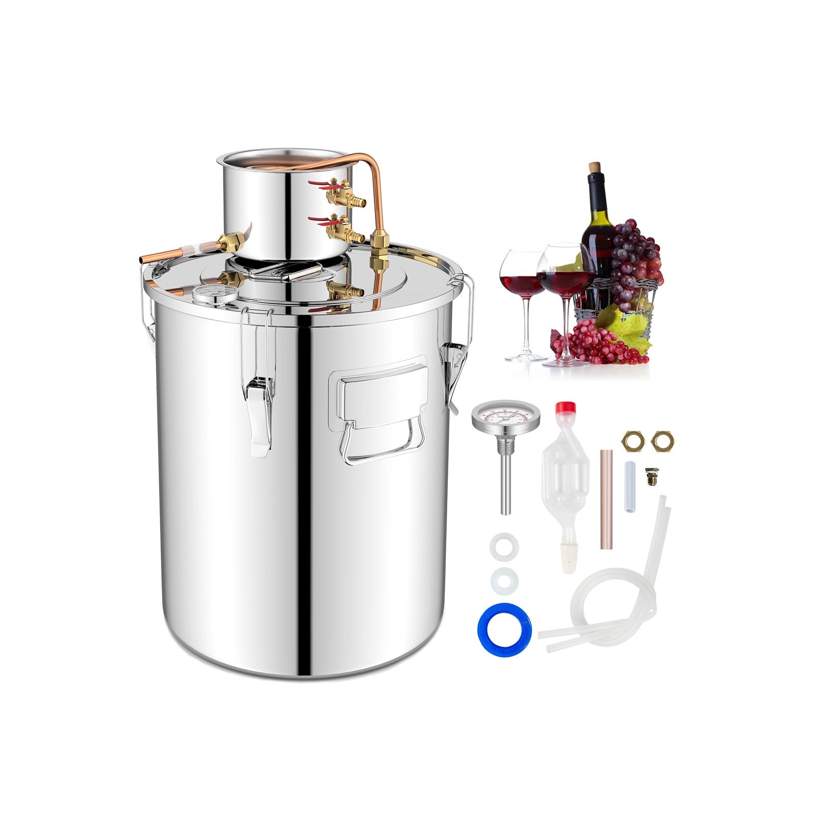 10 Gal 40 L Water and Beverage Distiller with 2 Stainless Steel Pots-10 Gal, Silver Juicers & Coffee Machines   at Gallery Canada