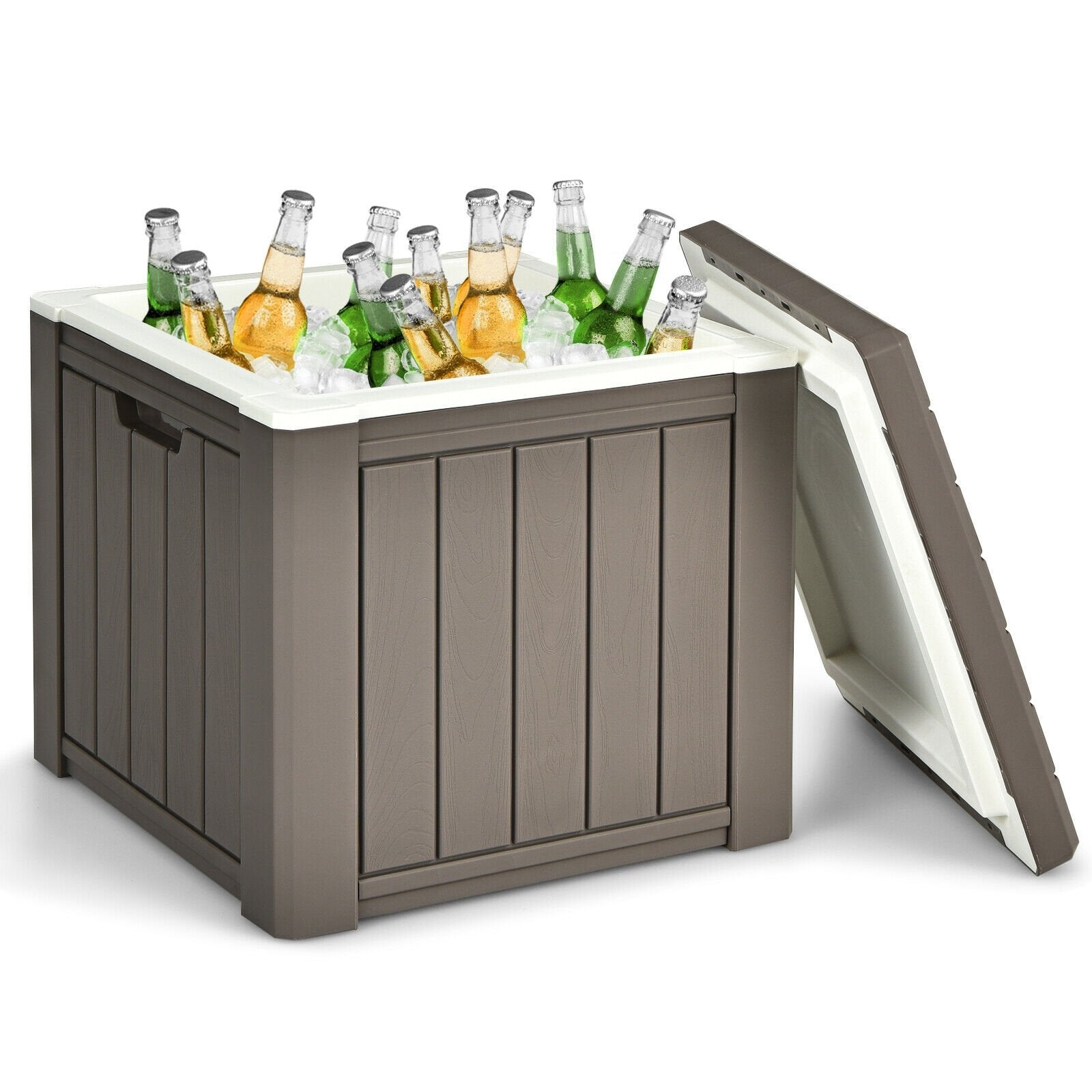 10 Gallon Storage Cooler for Picnic and Outdoor Activities, Brown Coolers   at Gallery Canada