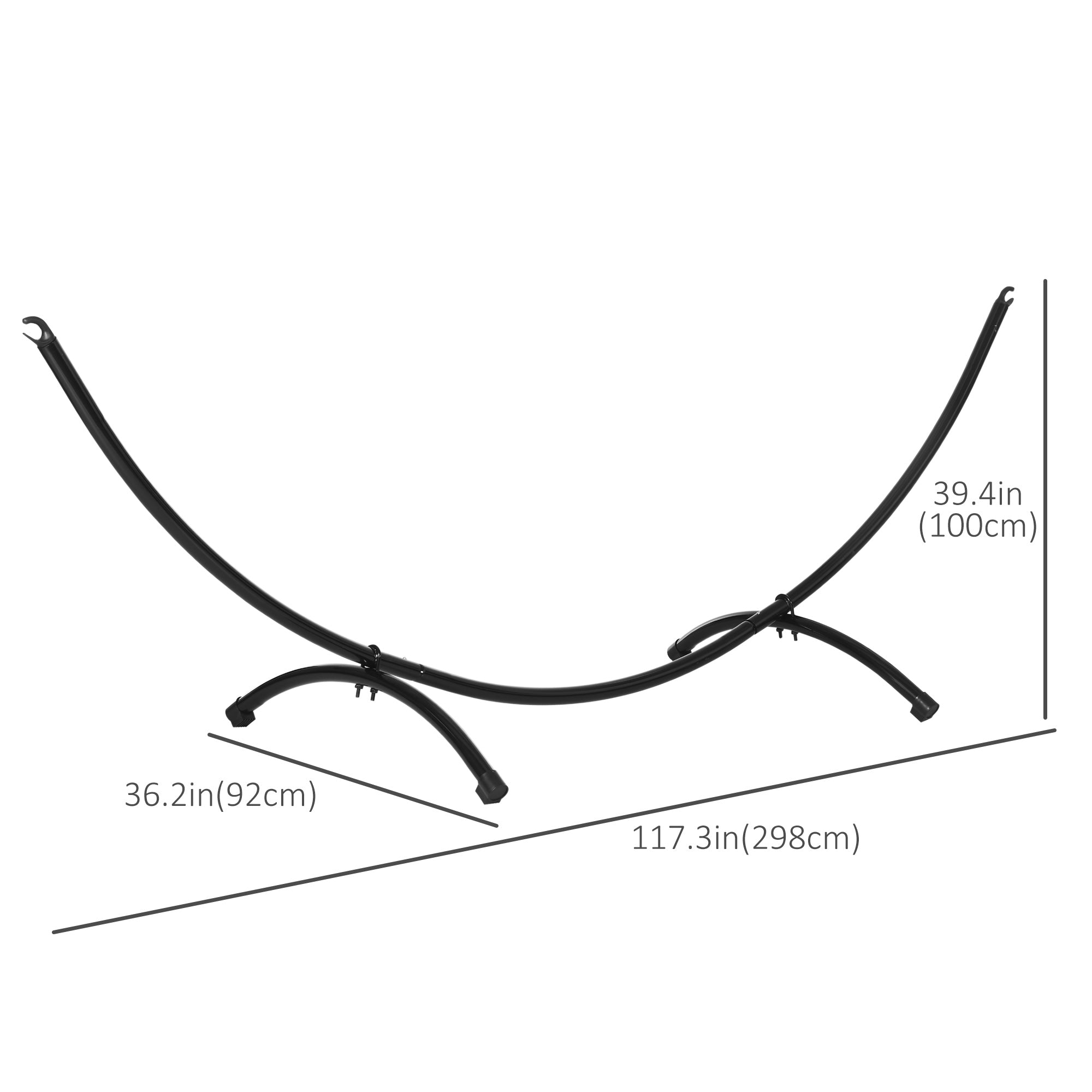 10' Hammock Stand with Steel Frame, Hammock Chair Stand Only for Garden, Camping, Picnic, Outdoor, Patio, Black Hammock Stands   at Gallery Canada