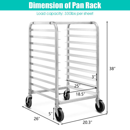 10 Sheets Aluminum Rolling Bakery Pan Rack, Silver Baker's Racks   at Gallery Canada