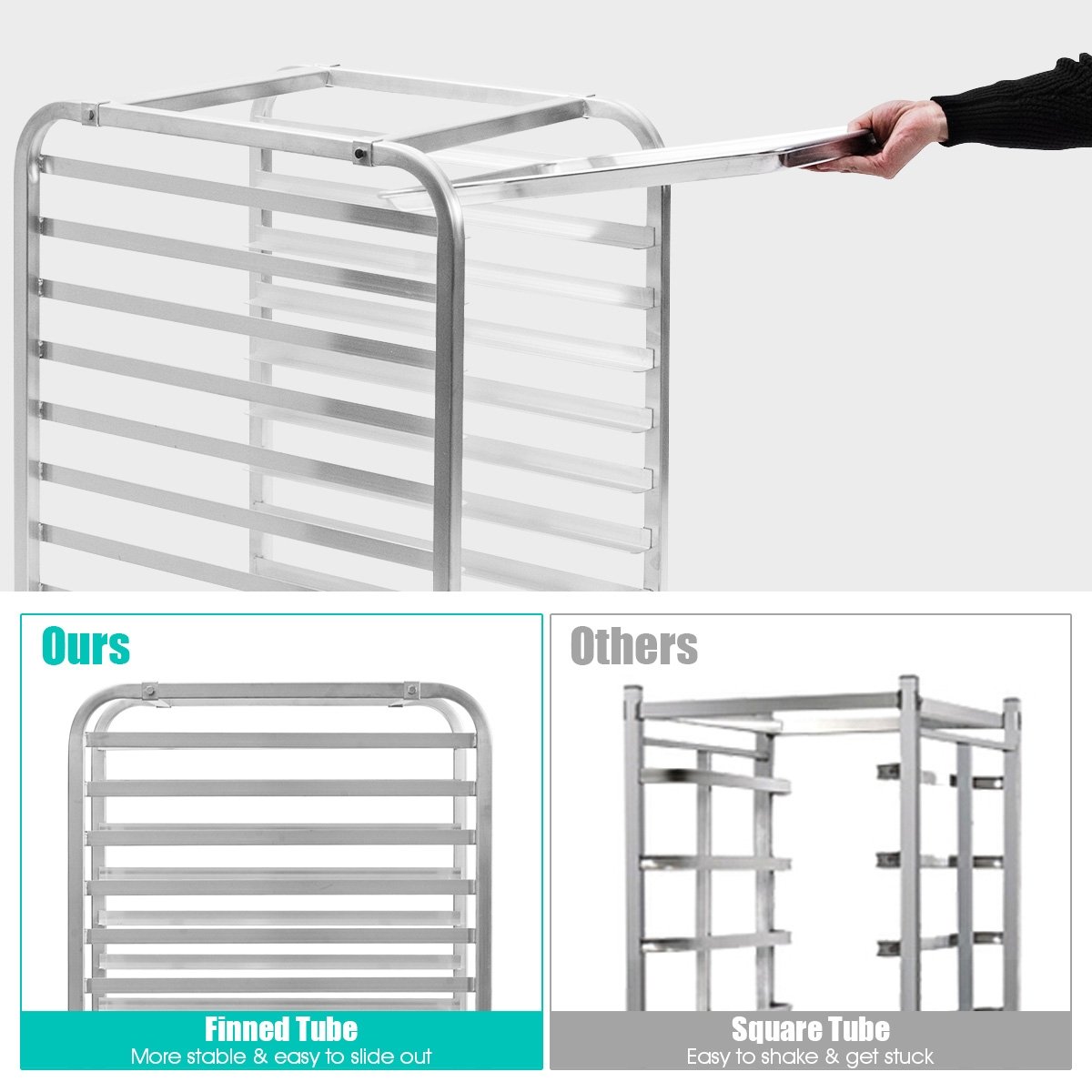 10 Sheets Aluminum Rolling Bakery Pan Rack, Silver Baker's Racks   at Gallery Canada