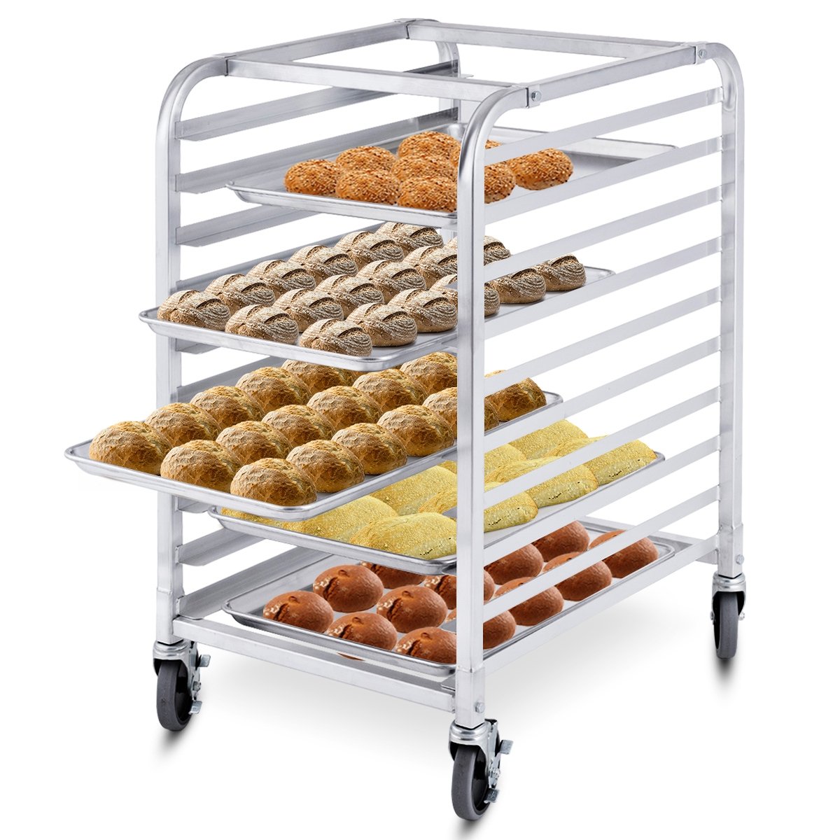 10 Sheets Aluminum Rolling Bakery Pan Rack, Silver Baker's Racks   at Gallery Canada