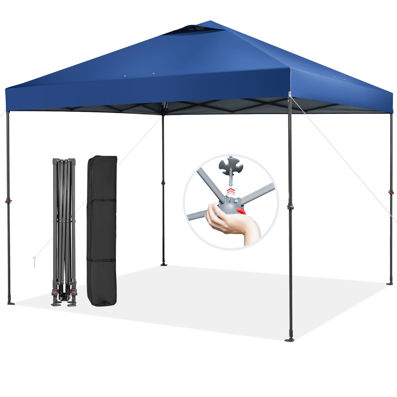 10 x 10 Feet Foldable Outdoor Instant Pop-up Canopy with Carry Bag, Blue Canopies   at Gallery Canada