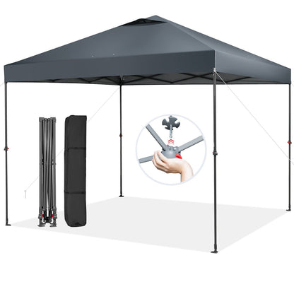 10 x 10 Feet Foldable Outdoor Instant Pop-up Canopy with Carry Bag, Gray Canopies   at Gallery Canada