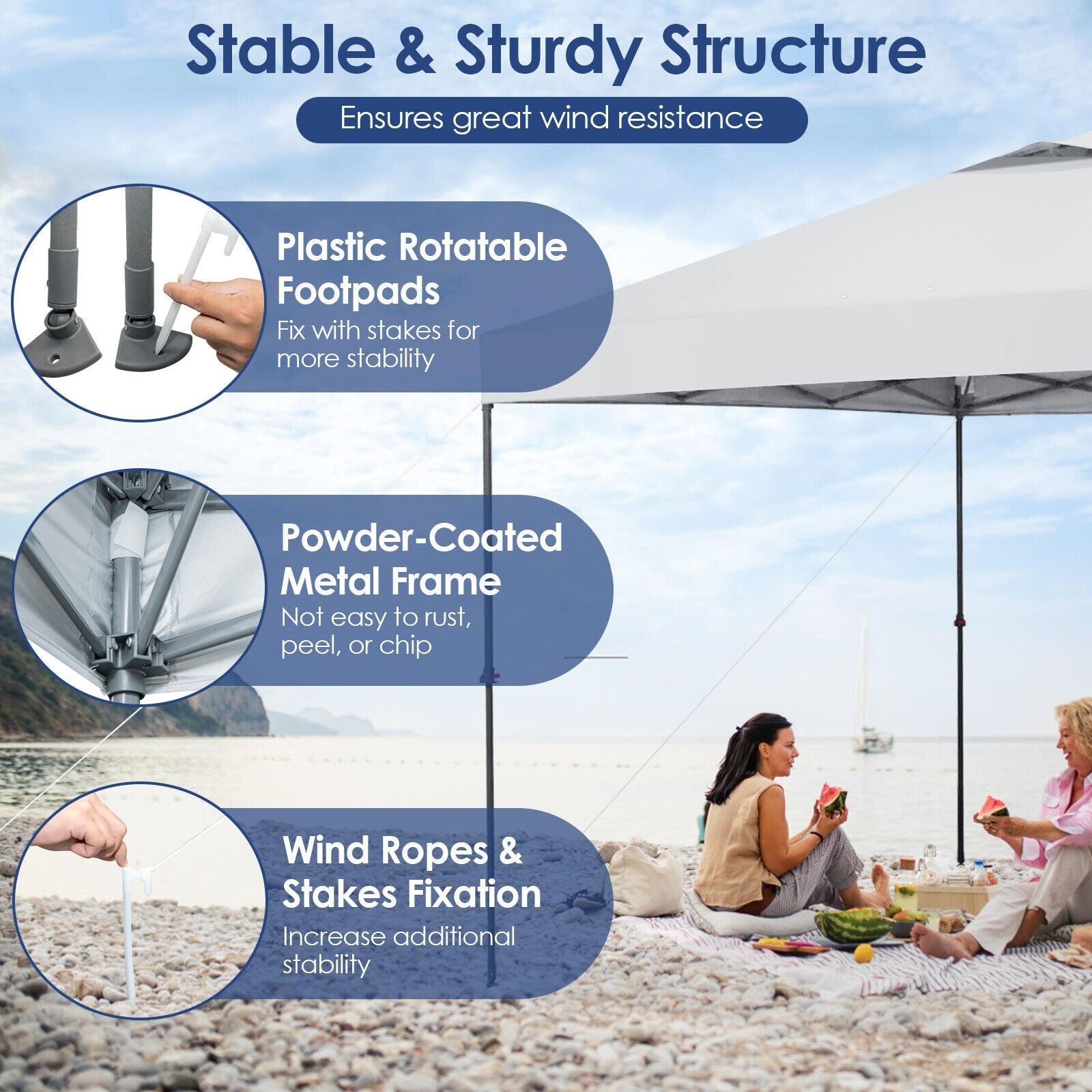 10 x 10 Feet Foldable Outdoor Instant Pop-up Canopy with Carry Bag, White Canopies   at Gallery Canada