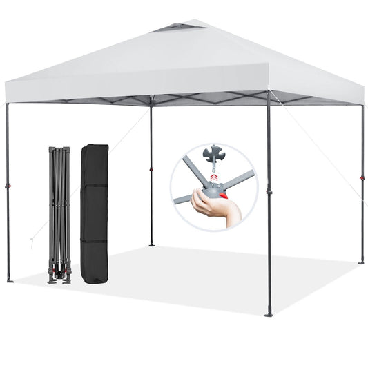 10 x 10 Feet Foldable Outdoor Instant Pop-up Canopy with Carry Bag, White Canopies   at Gallery Canada