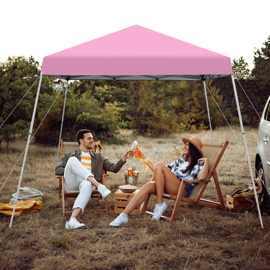 10 x 10 Feet Outdoor Instant Pop-up Canopy with Carrying Bag, Pink Canopies   at Gallery Canada