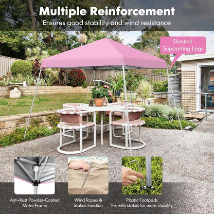 10 x 10 Feet Outdoor Instant Pop-up Canopy with Carrying Bag, Pink Canopies   at Gallery Canada