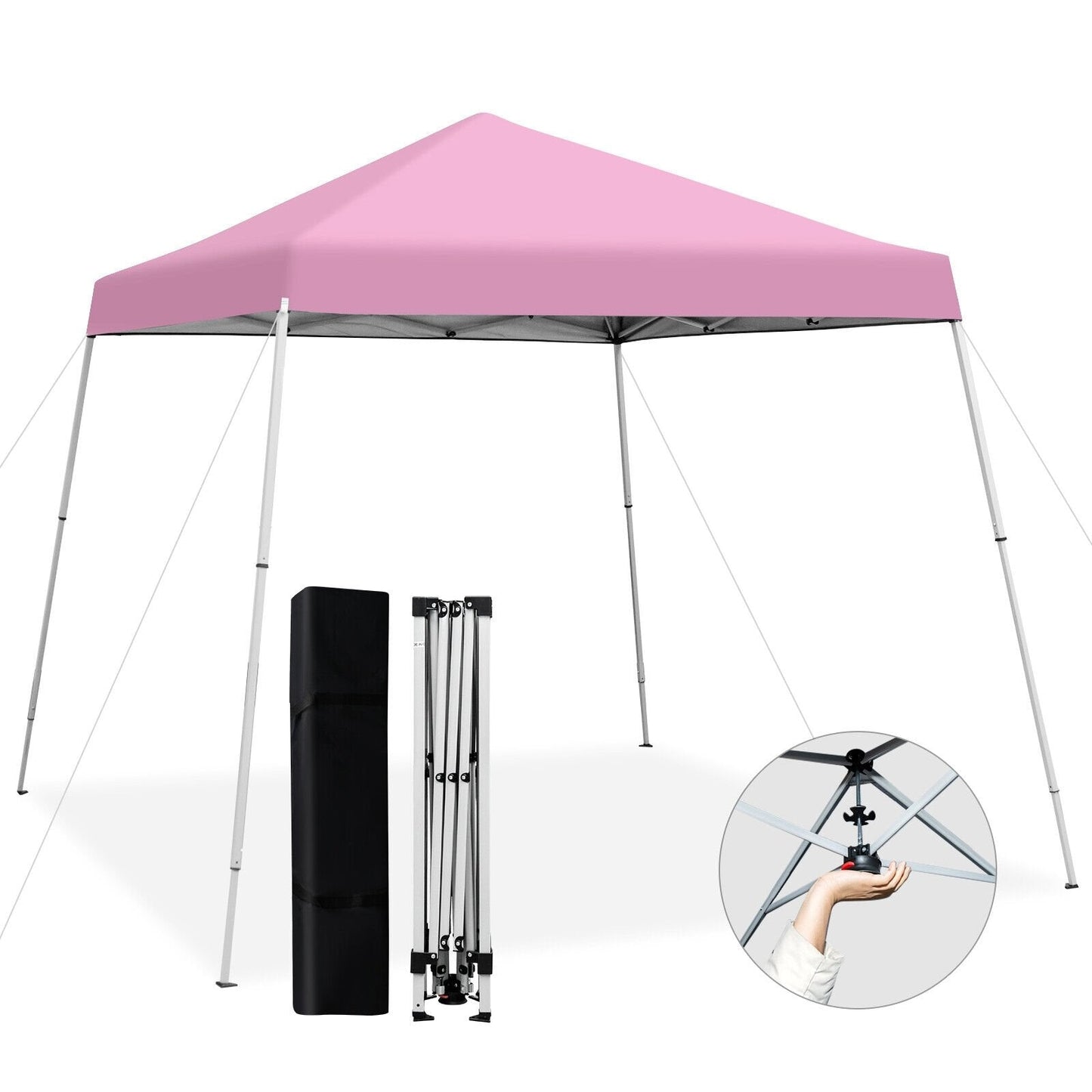 10 x 10 Feet Outdoor Instant Pop-up Canopy with Carrying Bag, Pink Canopies   at Gallery Canada