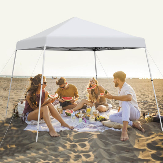 10 x 10 Feet Outdoor Instant Pop-up Canopy with Carrying Bag, White Canopies   at Gallery Canada