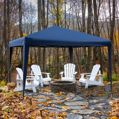 10 x 10 Feet Outdoor Pop-up Patio Canopy for  Beach and Camp, Blue