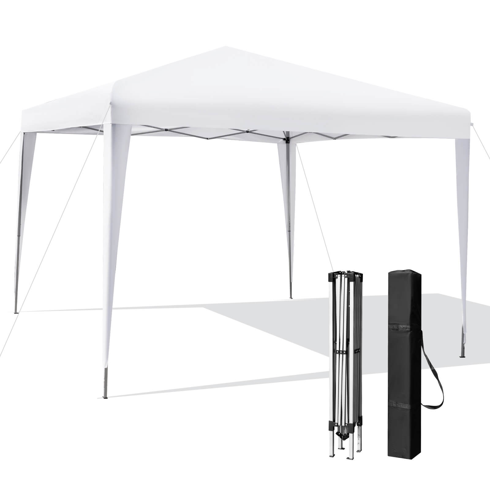 10 x 10 Feet Outdoor Pop-up Patio Canopy for  Beach and Camp, White Canopies   at Gallery Canada