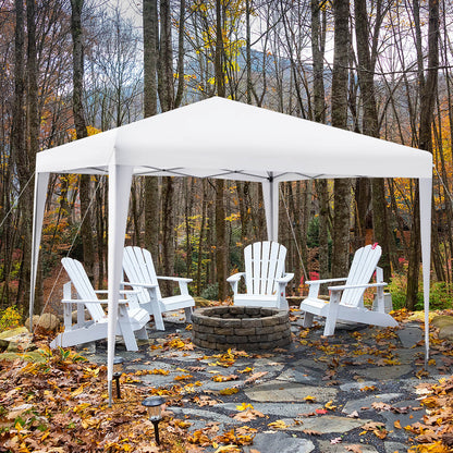 10 x 10 Feet Outdoor Pop-up Patio Canopy for  Beach and Camp, White Canopies   at Gallery Canada