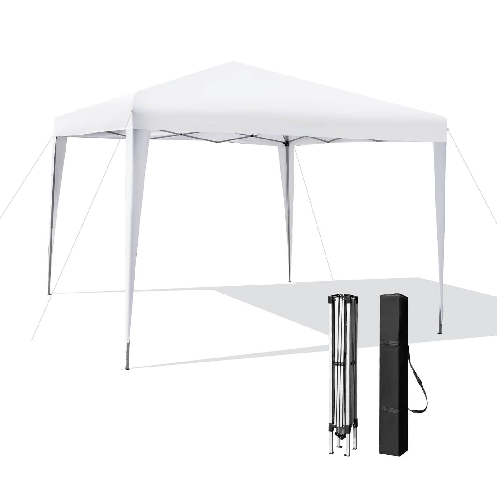 10 x 10 Feet Outdoor Pop-up Patio Canopy for  Beach and Camp, White Canopies   at Gallery Canada