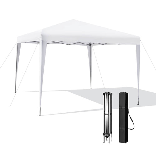 10 x 10 Feet Outdoor Pop-up Patio Canopy for  Beach and Camp, White