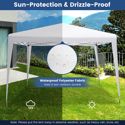 10 x 10 Feet Outdoor Pop-up Patio Canopy for  Beach and Camp, White Canopies   at Gallery Canada